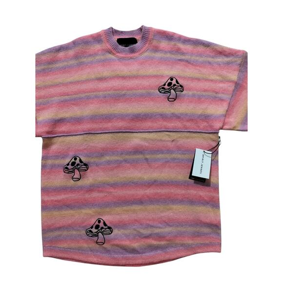 New Spirit Jersey Psychedelic mushroom knit oversized unisex sweater size S - Picture 4 of 12